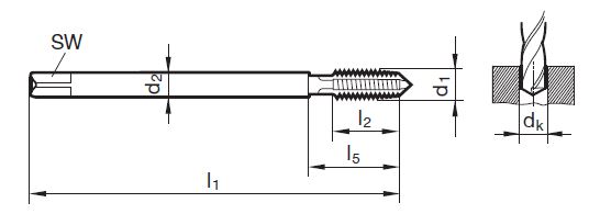 Masch.-Gewindebohrer TG 100 GG DL  G3/8