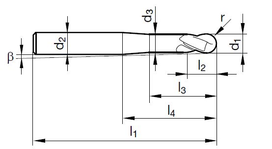 VHM Hart-Kopierfräser HP 100 XL   4.00 mm