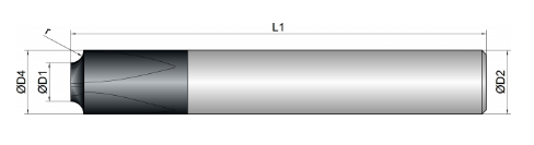 VHM Viertelkreisfräser    3.20 mm