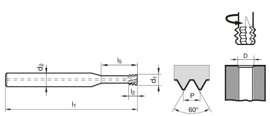 VHM Mikro-Gewindefräser 4 x D  M3