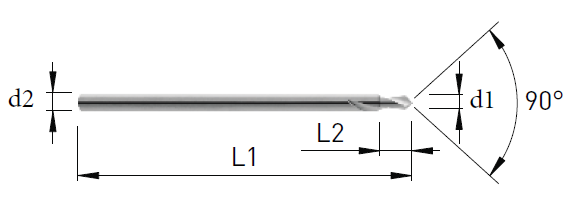 NC-Anbohrer 90° ø 1.50 mm