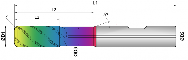 VHM Schruppfräser  mit IK 16.00 mm