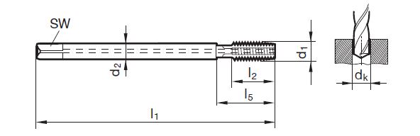 Masch.-Gewindebohrer TG 300 T DL M12x1