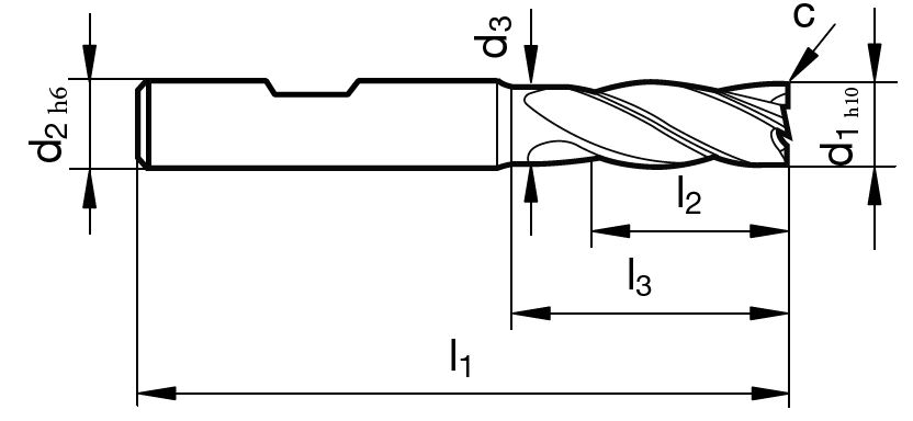 VHM-Schaftfräser UNI SM 800 U   7,70 mm