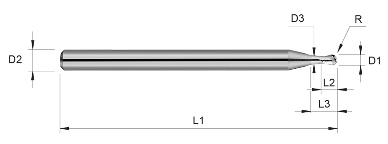 VHM Vollradiusfräser     0.70 mm