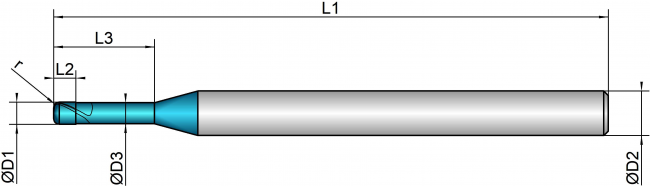 VHM Mikro-Torusfräser HSC    1.50 mm