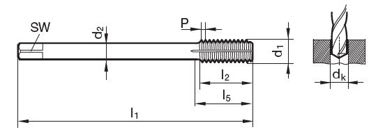 Gewindeformer mit Schmiernut  M16 x 1