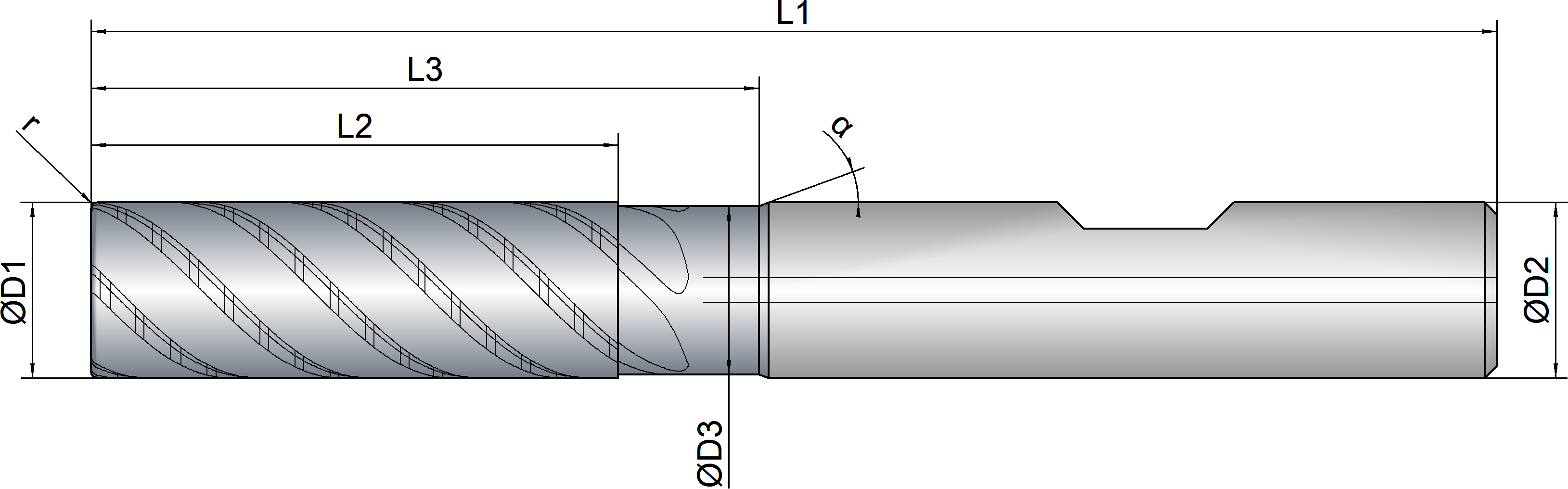 VHM Schruppfräser  mit IK   6.00 mm