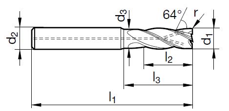 VHM ALU-Schaftfräser TP 100 20.00 mm mit IK