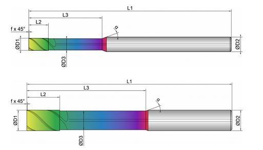 VHM Schaftfräser  mit IK    8.00 mm