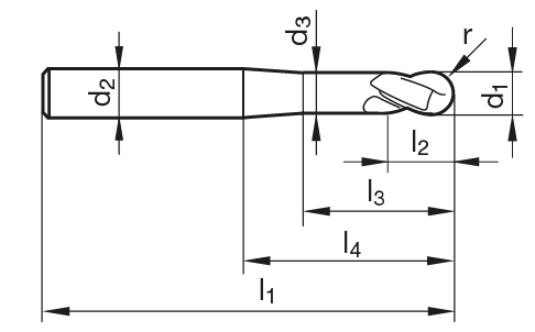 VHM Hart-Kopierfräser HP 100 H  12.00 mm