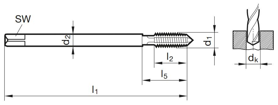 Masch.-Gewindebohrer TG 100 U DL  G1/4
