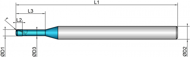 VHM Mikro-Torusfräser HSC    0.40 mm