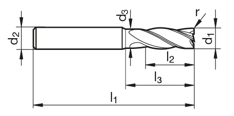 VHM Schaftfräser TF 100 NI  3.00 mm