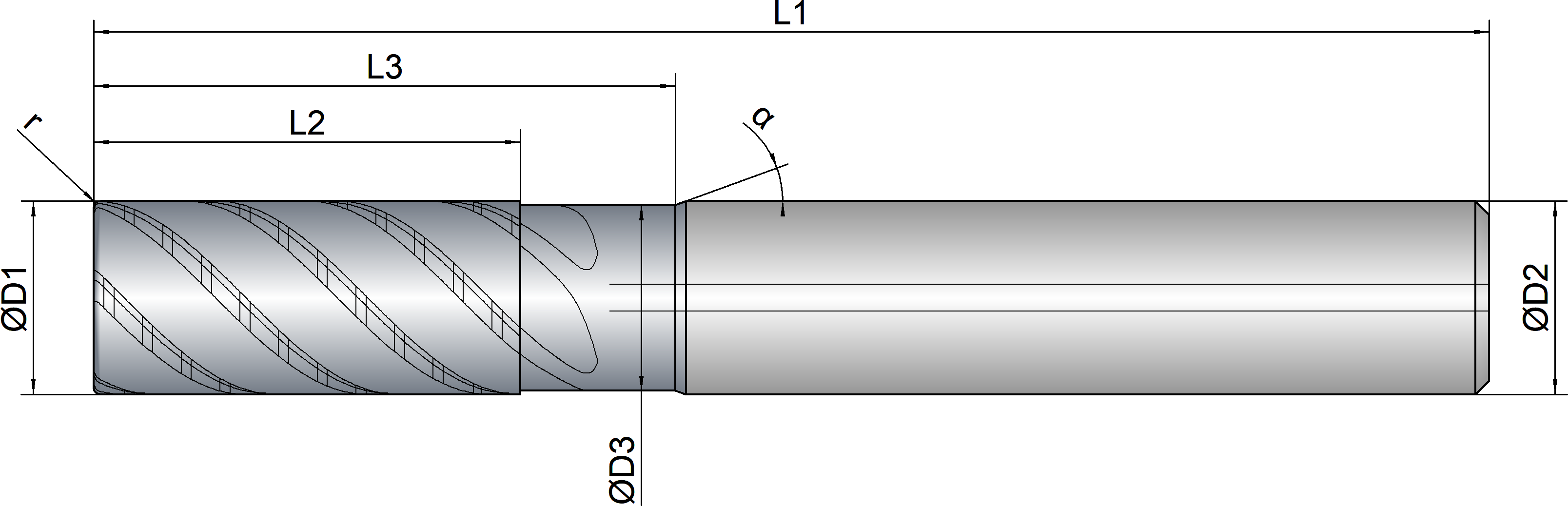 VHM Schruppfräser  mit IK   8.00 mm