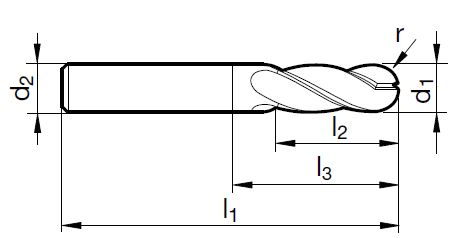 VHM Hart-Kopierfräser HP 100   5.00 mm