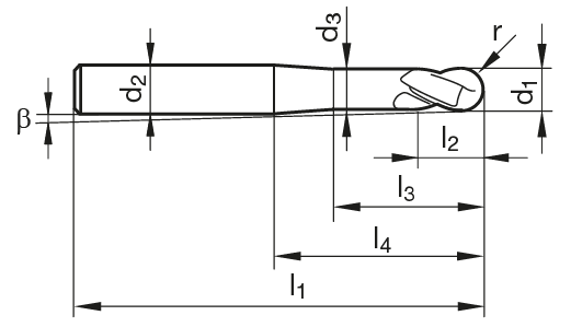 VHM Hart-Kopierfräser HP 100 H  3.00 mm