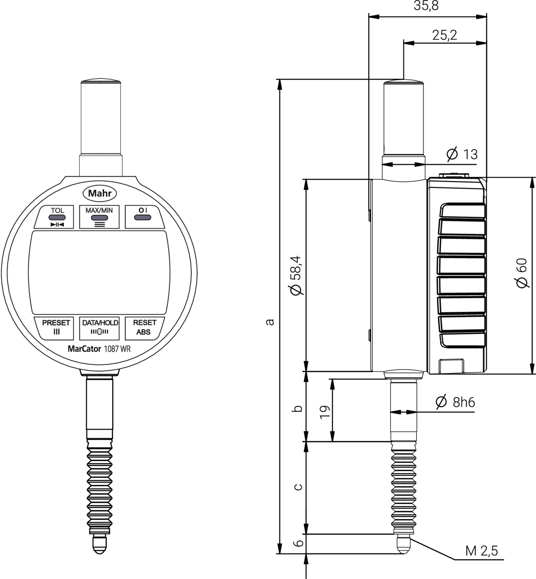 Digitale Messuhr MarCator 1087 WRi