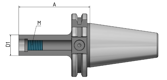 Fräsaufnahme f. Einschraubfr. zylindrisch SK40 M16 - 100