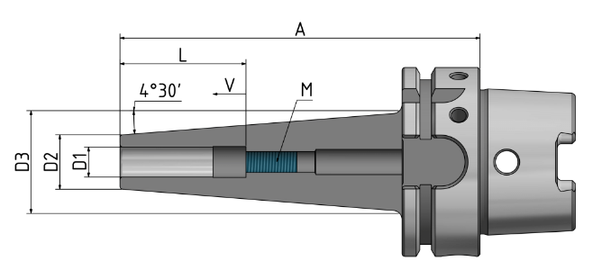 Schrumpffutter 4.5°. schlanke Ausführung HSK A100-8-120