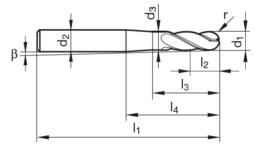 VHM Hart-Kopierfräser HP 100 H  10.00 mm