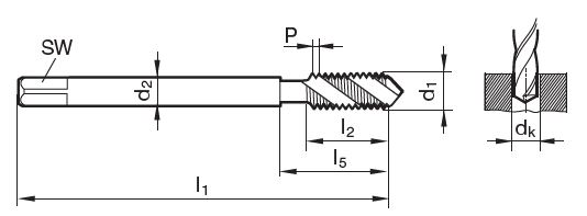 Masch.-Gewindebohrer TG 100 U SL  G1/4