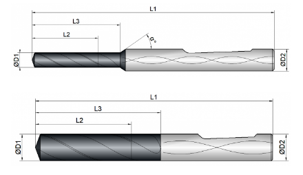 VHM Bohrer mit IK, 3 x D 10.00 mm (UNI)