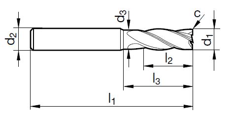 VHM ALU-Schaftfräser TF 100 20.00 mm