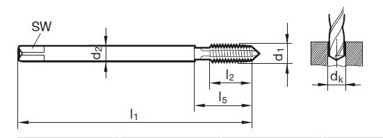 Masch.-Gewindebohrer TG 100 U DL  G3/8