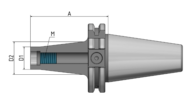 Fräsaufnahme f. Einschraubfr. konisch SK40 M12 - 50