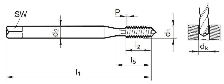 Masch.-Gewindebohrer TG 100 T DL M10
