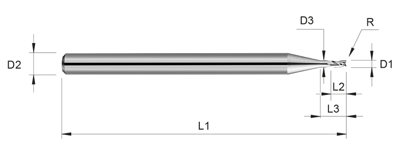 VHM Schaftfräser     0.40 mm