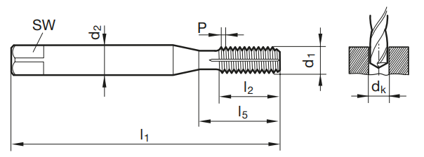 Gewindeformer mit Schmiernut  M4