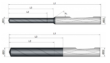 VHM Bohrer mit IK, 5 x D 3.00 mm (UNI)
