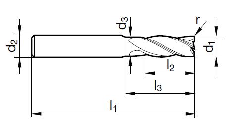 VHM Universal-Schaftfräser TF 100 12.00 mm