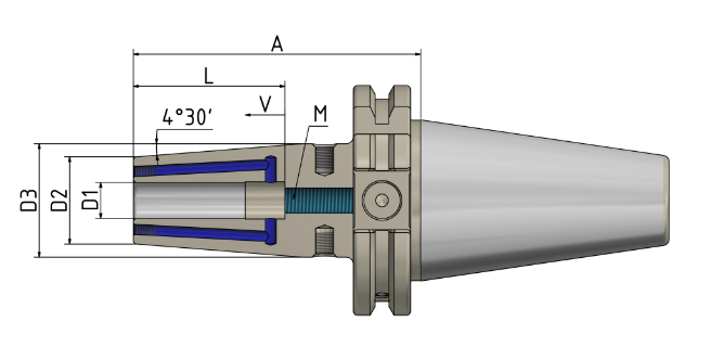 Schrumpffutter 4.5° -  4x "CT" - korrosionsgeschützt SK40 10-80