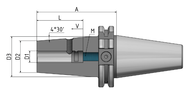HPC-Schrumpffutter 4.5° „Titanium“ mit Auszugsicherung SK50 16-80