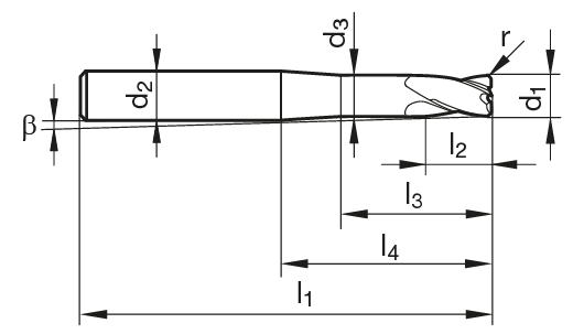VHM Hart-Kopierfräser HP 100 H  10.00 mm
