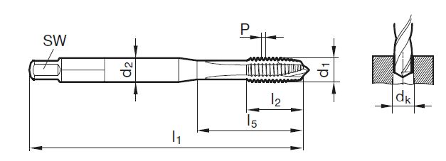Masch.-Gewindebohrer VA SL M10