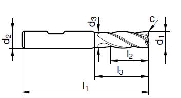 VHM Universal-Schaftfräser TF 100 16.00 mm