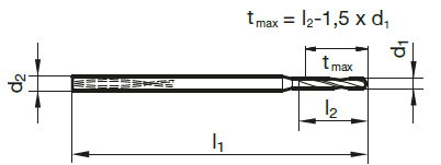 Kleinstbohrer 6 x D mit Kühlkanälen 2.70 mm