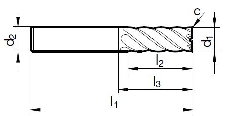 VHM Mehrzahn-Schaftfräser HP 100    8.00 mm