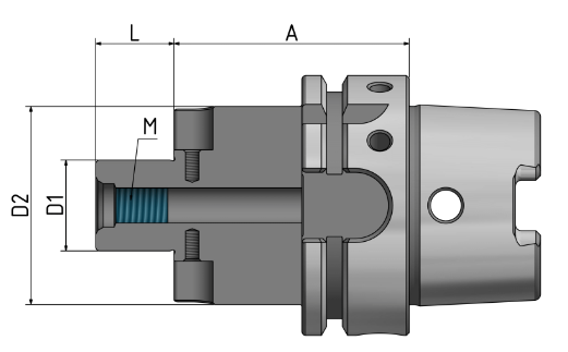 Quernut-Aufsteckdorn HSK A100 22-100