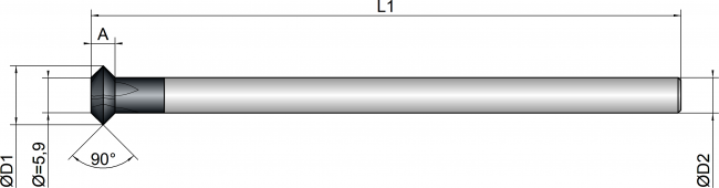 VHM Vor - / Rückwärtsentgrater    9.80 mm 90°