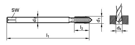Maschinen-Gewindebohrer DL MF8x1