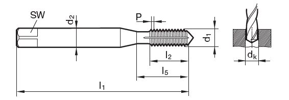 Gewindeformer mit Schmiernut  M10