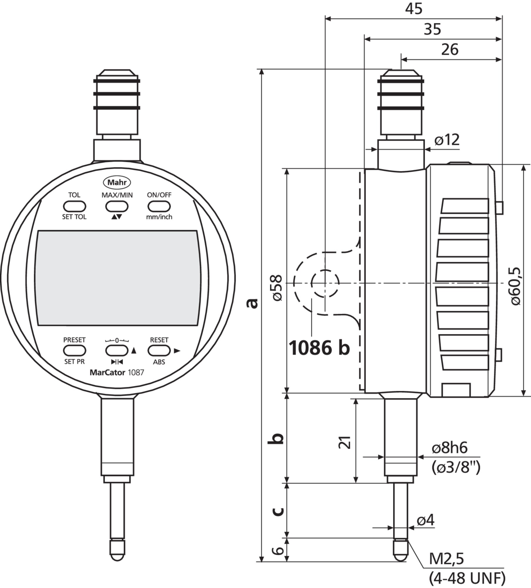 Digitale Messuhr MarCator 1087 R-HR