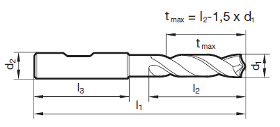 TS-Drill ohne IK, 3 x D 5.25 mm (UNI)