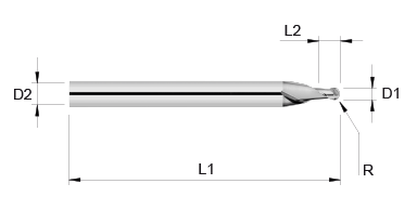 VHM Vollradiusfräser     0.80 mm