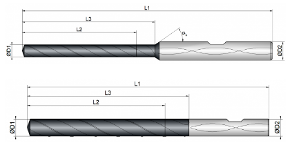 VHM Bohrer mit IK, 8 x D 4.40 mm (UNI)